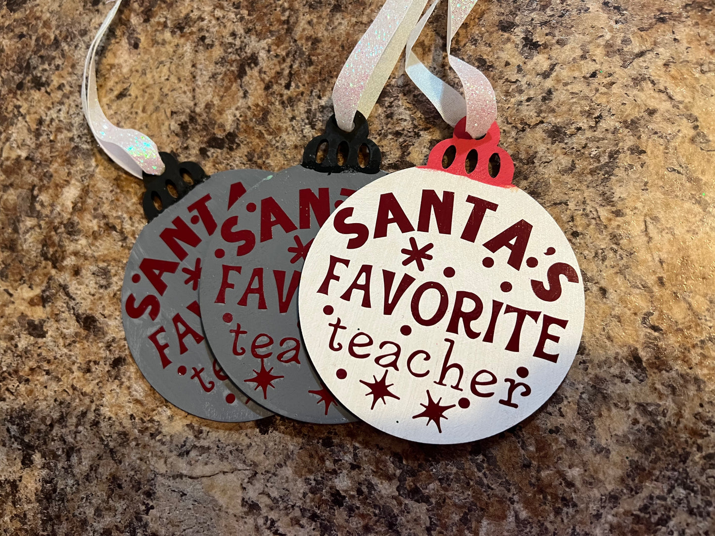 Santa’s Favorite Teacher Christmas Ornament