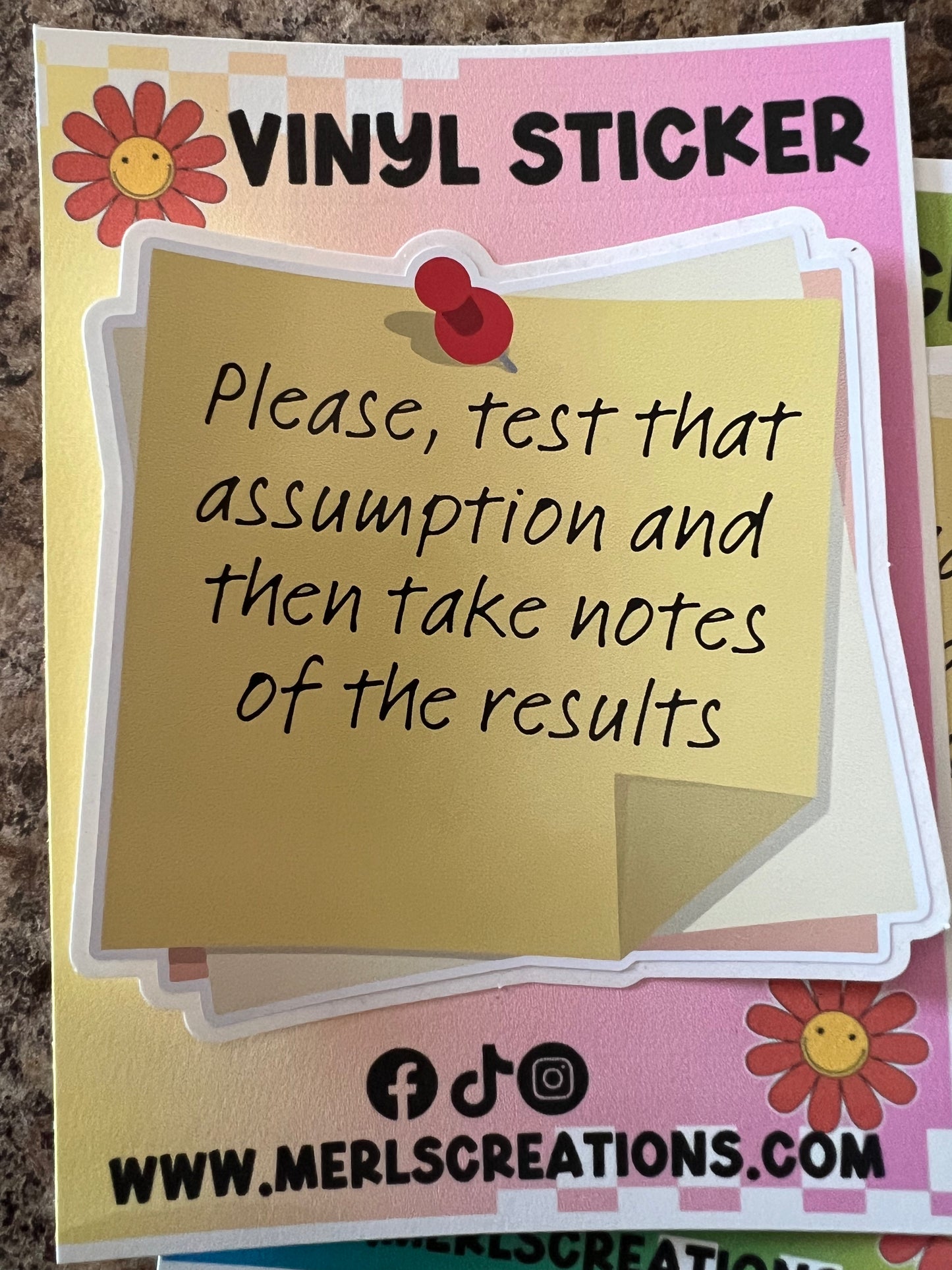 Test that assumption Vinyl Sticker