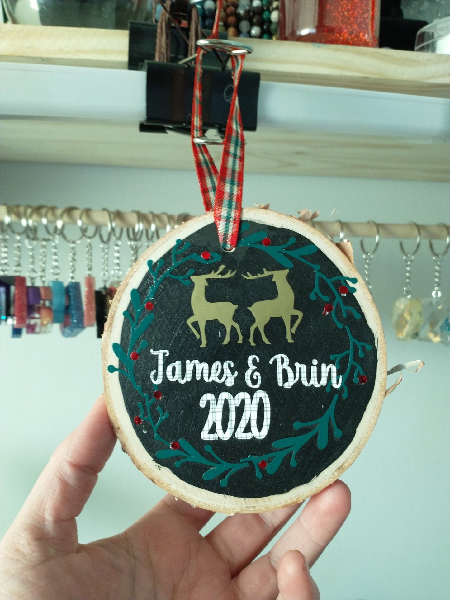 Couples Personalized Wood Christmas Ornaments - Merlscreations