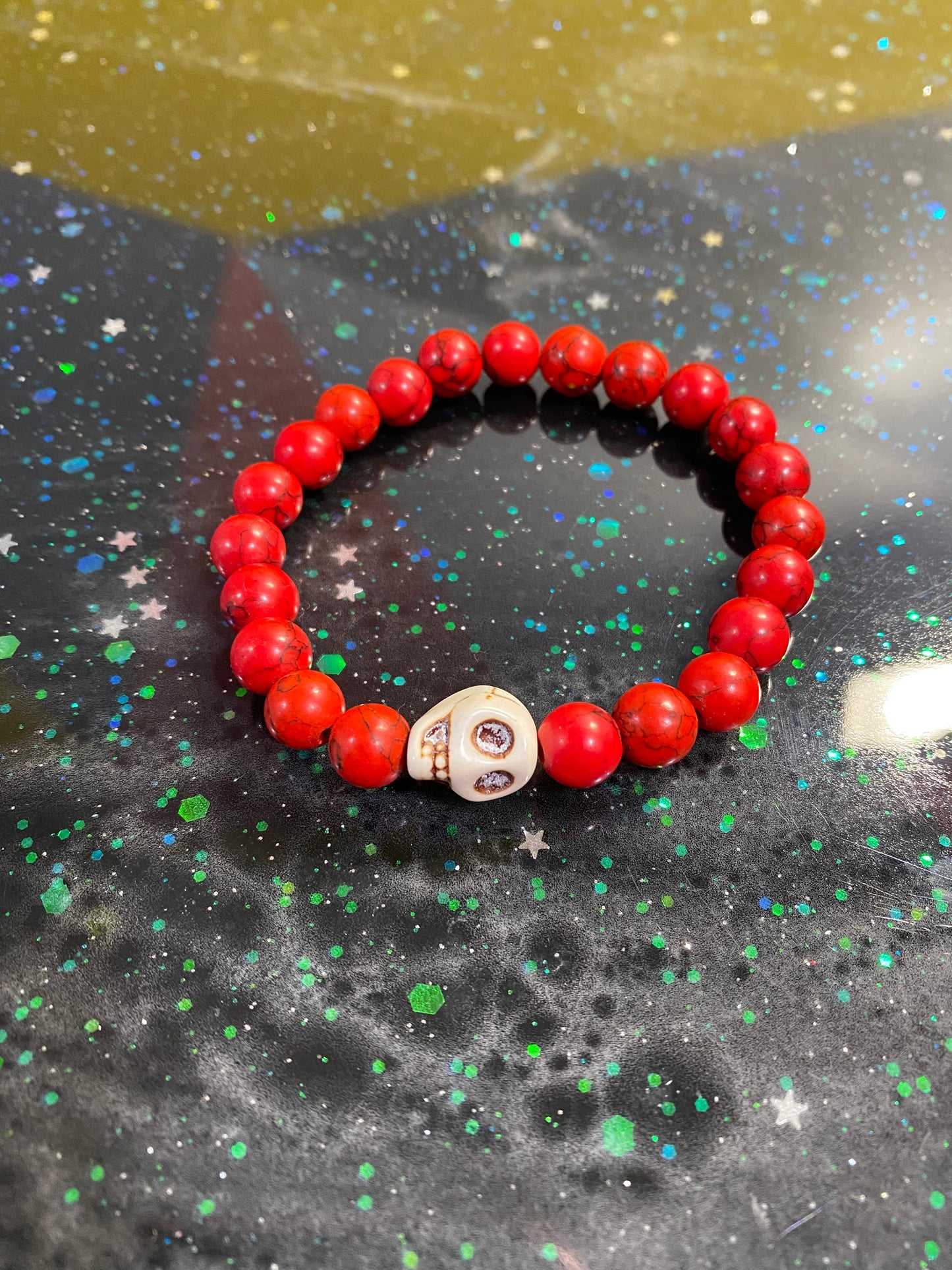 Red skull bracelet