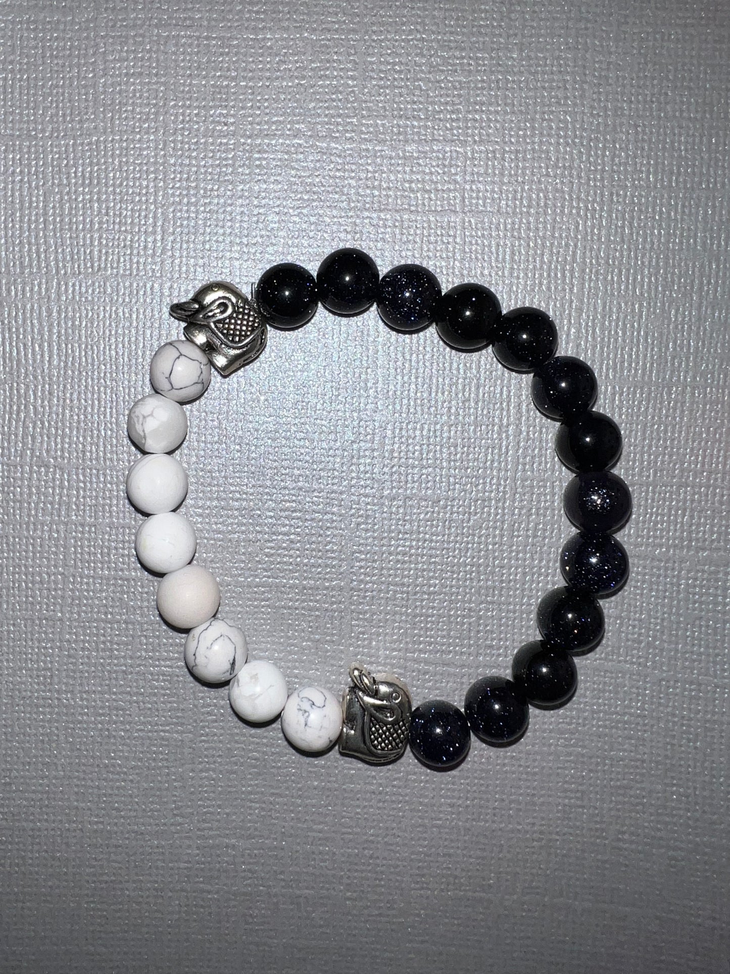 Elephant Bloodstone and Howlite Bracelet