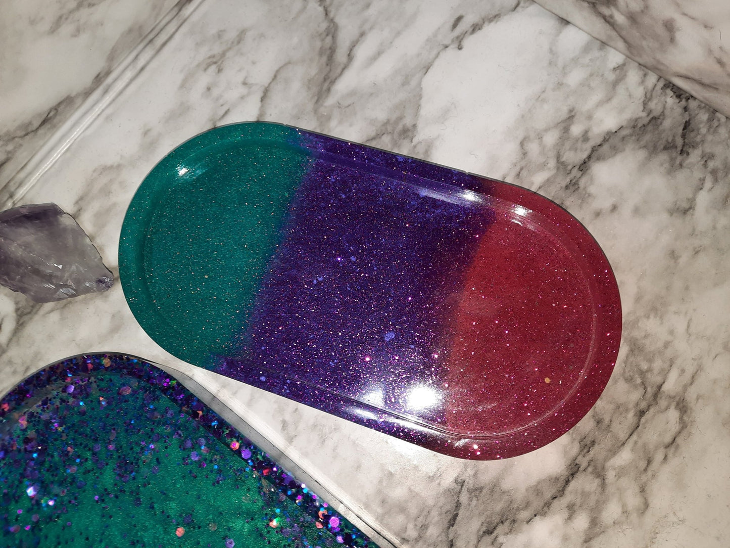 Pink Purple and Blue Tray - Merlscreations