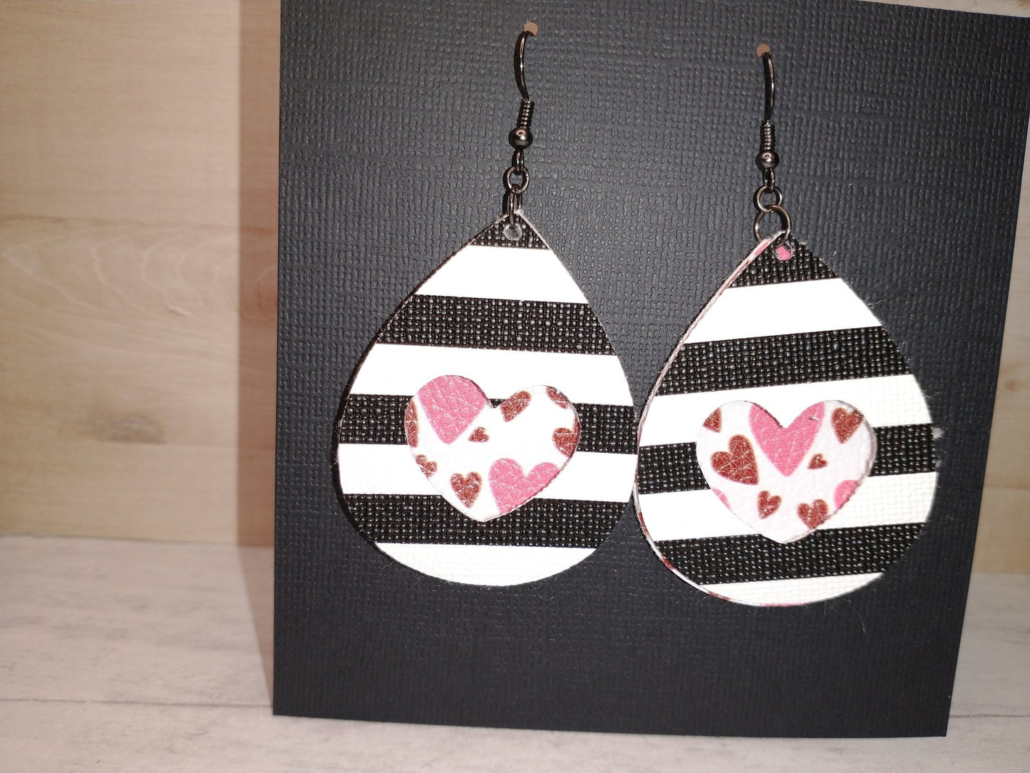 Plaid Heart Teardrop Earrings - Merlscreations