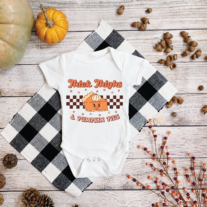Thick Thighs & Pumpkin Pies Onesie - Merlscreations