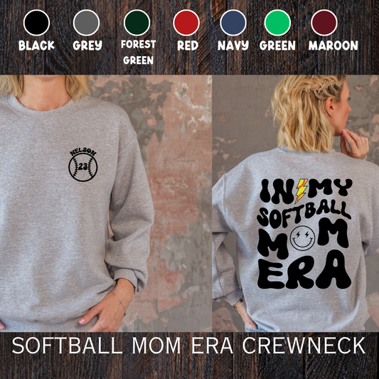 In My Softball Mom Era Crewneck - Personalization!!!
