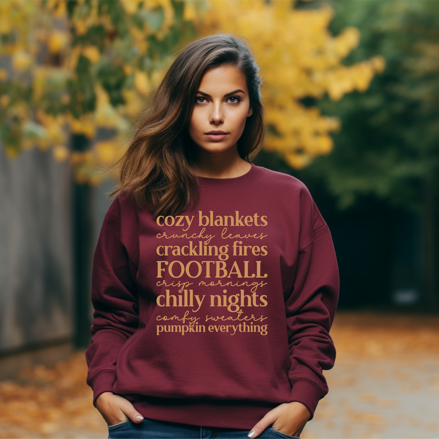Cozy Blankets Crunchy Leaves Sweatshirt