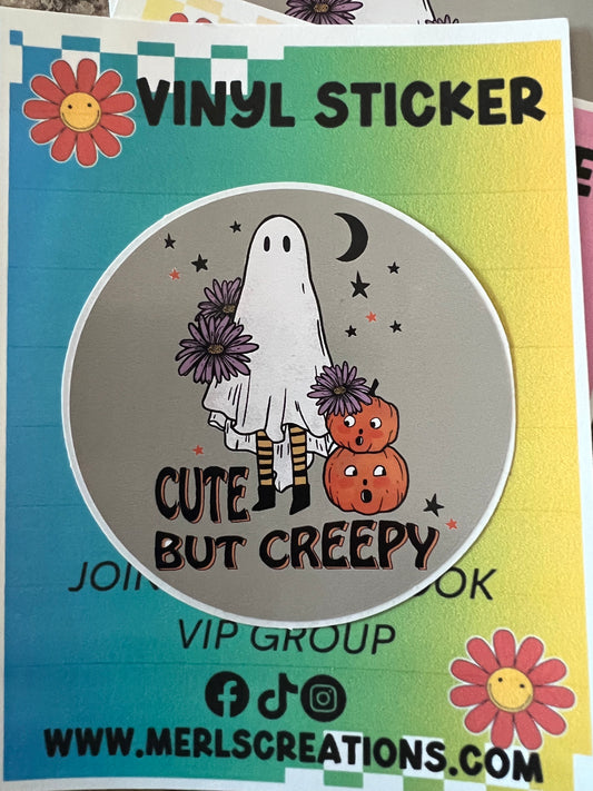 Cute but creepy vinyl sticker