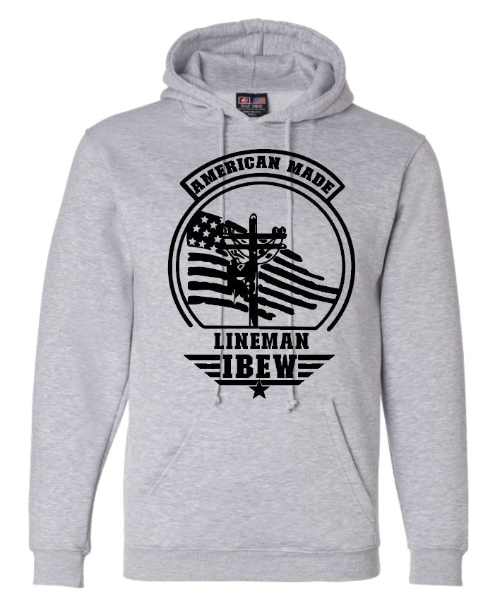 American Made IBEW Lineman Sweatshirt Bayside Merlscreations