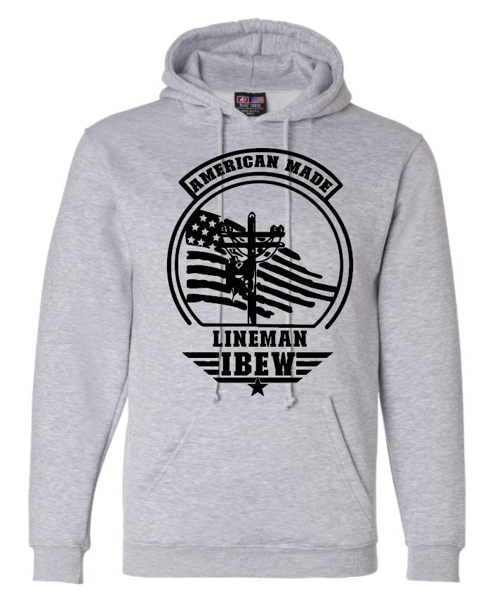 American Made IBEW Lineman Sweatshirt - Bayside - Merlscreations