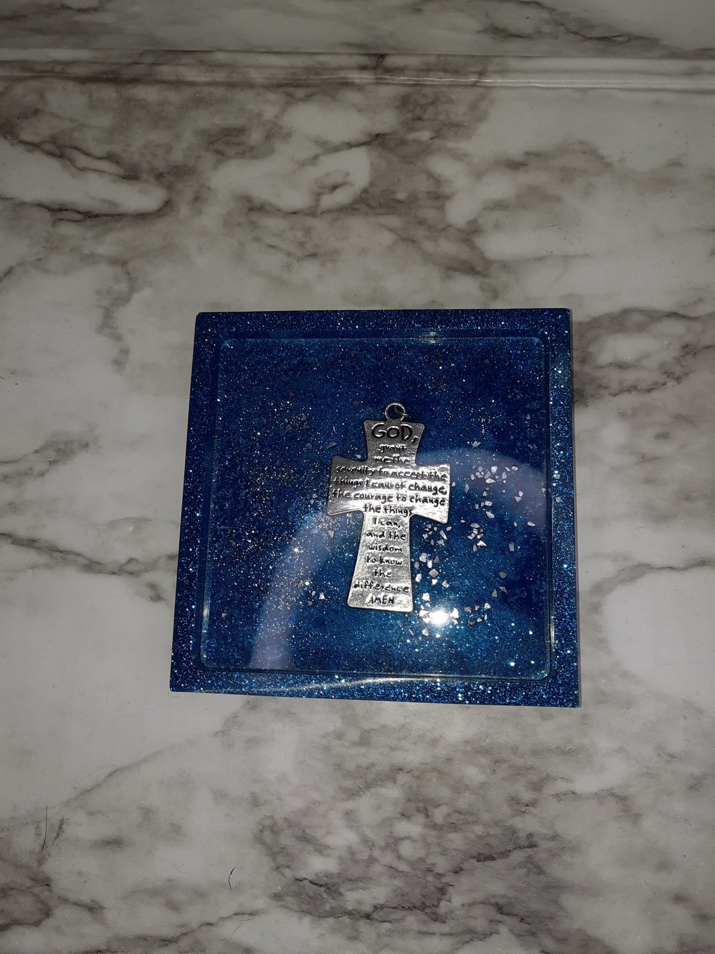 Blue Serenity Prayer Coaster - Merlscreations