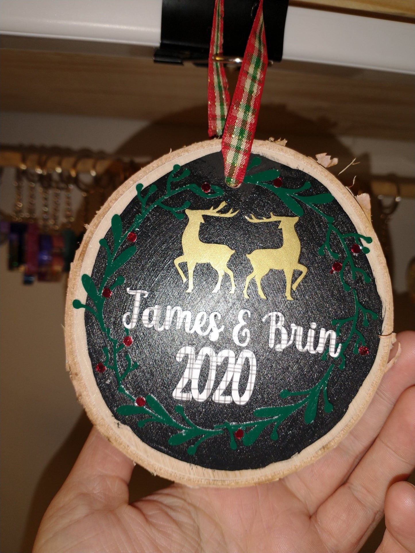 Couples Personalized Wood Christmas Ornaments - Merlscreations