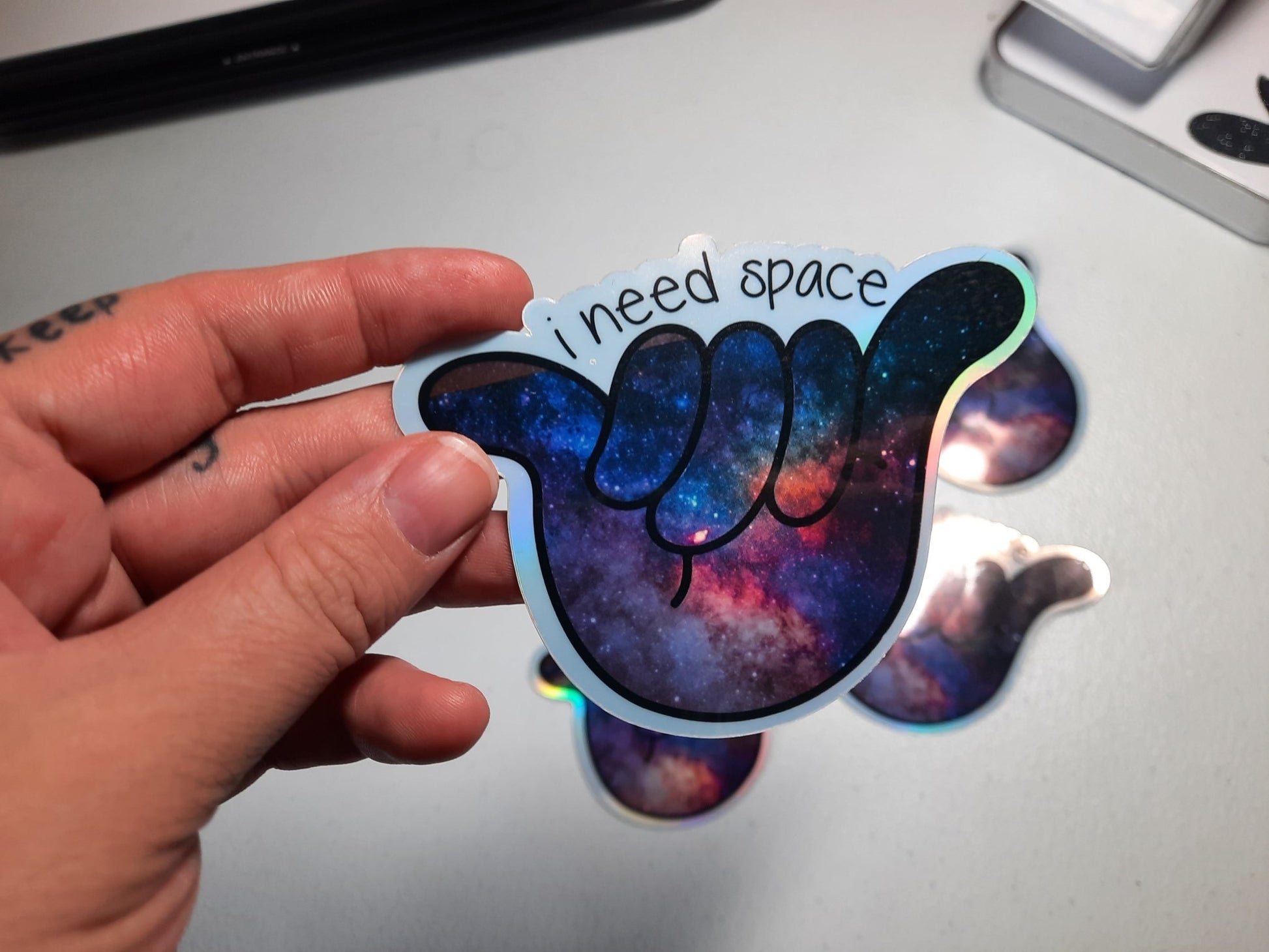 I Need Space Holographic Sticker - Merlscreations