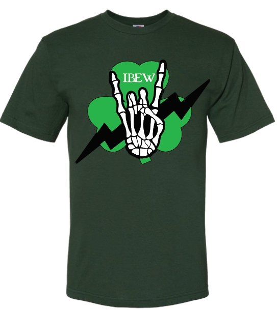 IBEW Skeleton Shamrock T-Shirt - Merlscreations