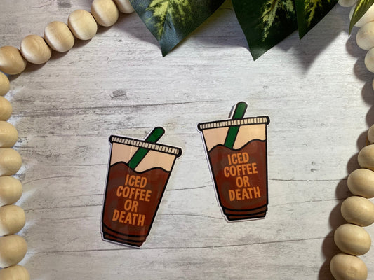 Ice Coffee or Death Sticker - Merlscreations