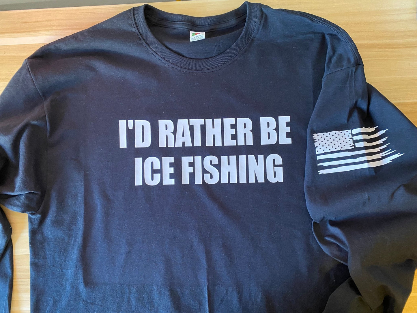 I’d rather be ice fishing longsleeve - Merlscreations