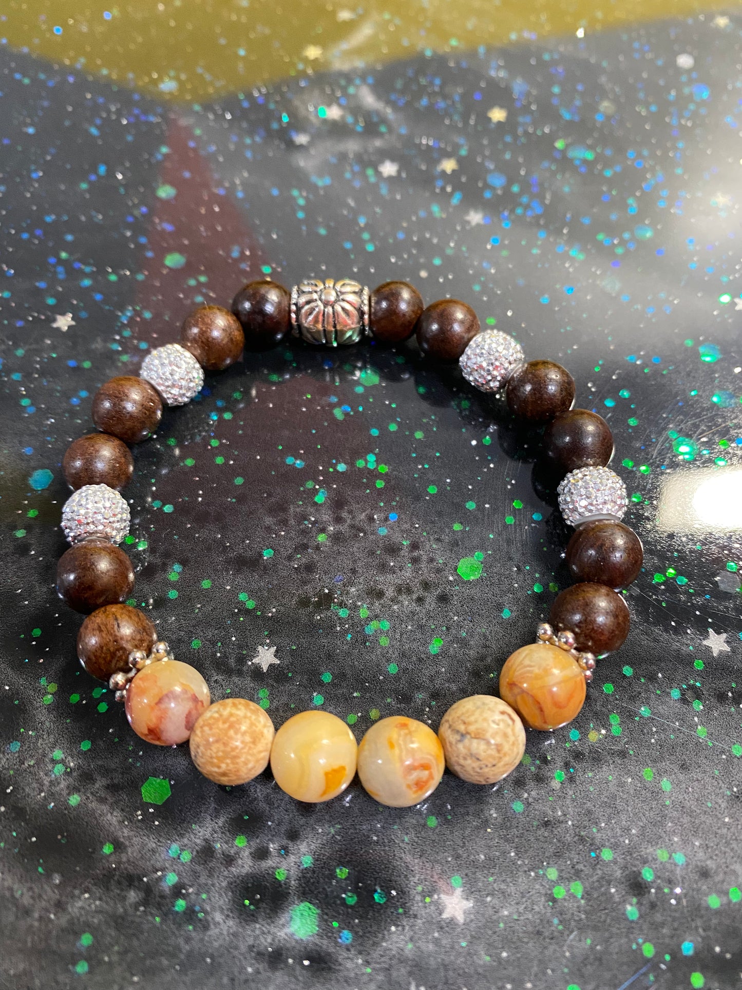 Wooden Glitter bracelet