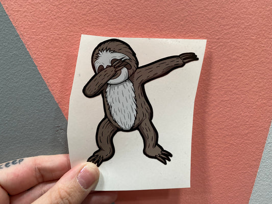 Dabbing sloth sticker