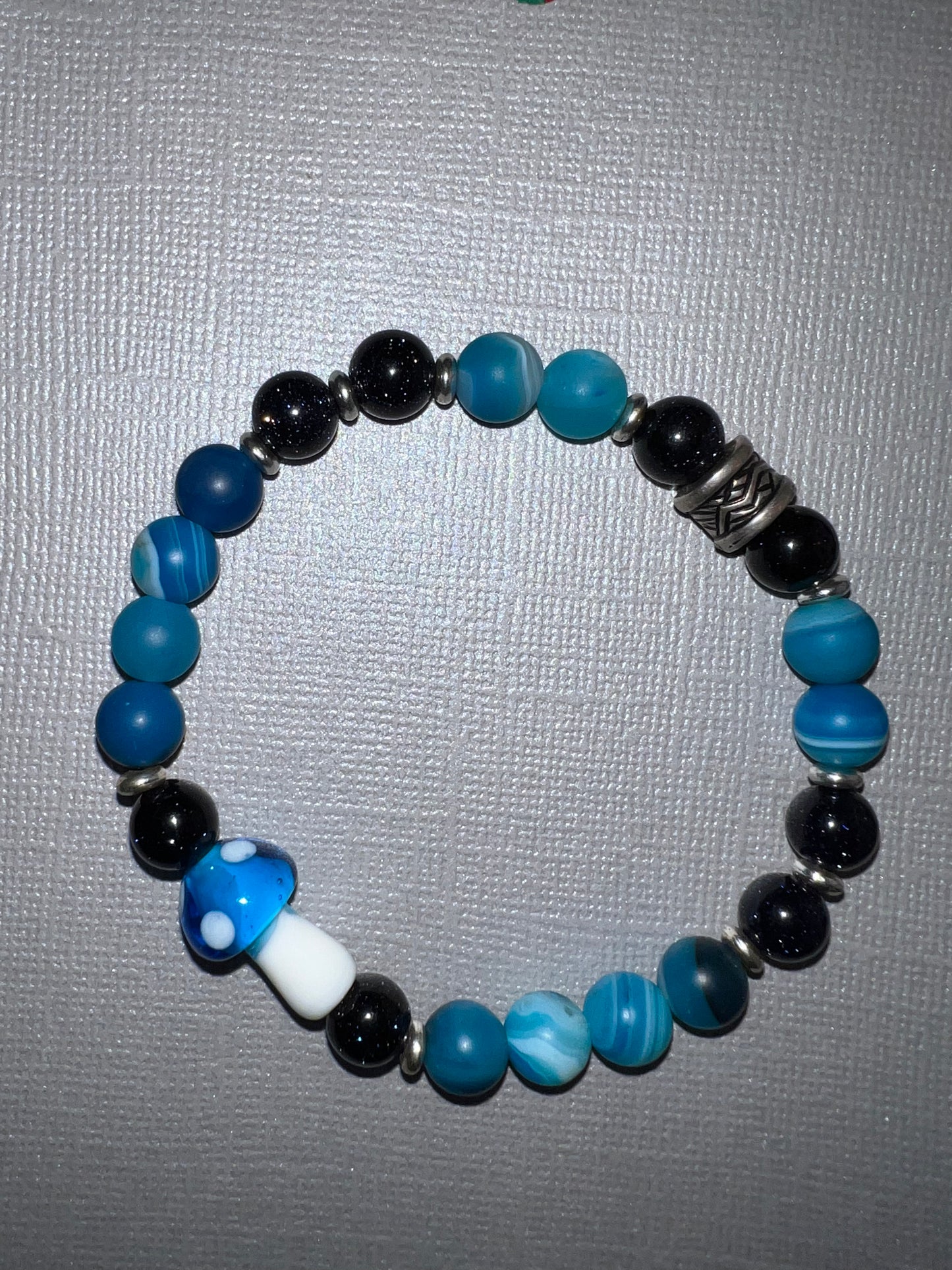 Blue Shroom with Bloodstone Bracelet