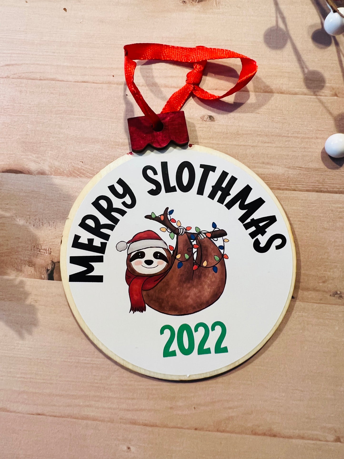 Merry Slothmas 2022 Christmas Ornament