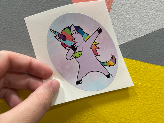 Dabbing Unicorn Sticker