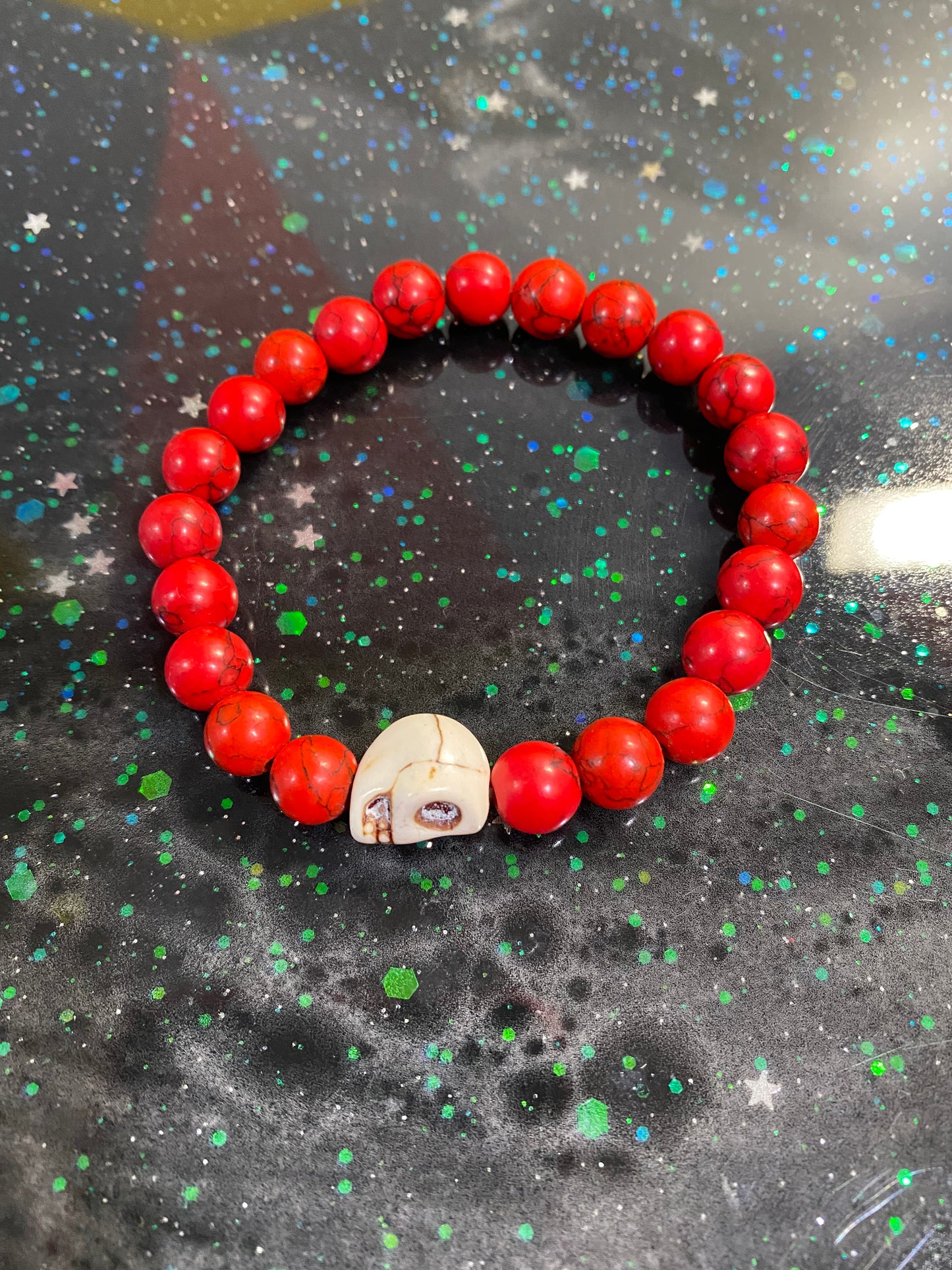 Red skull bracelet