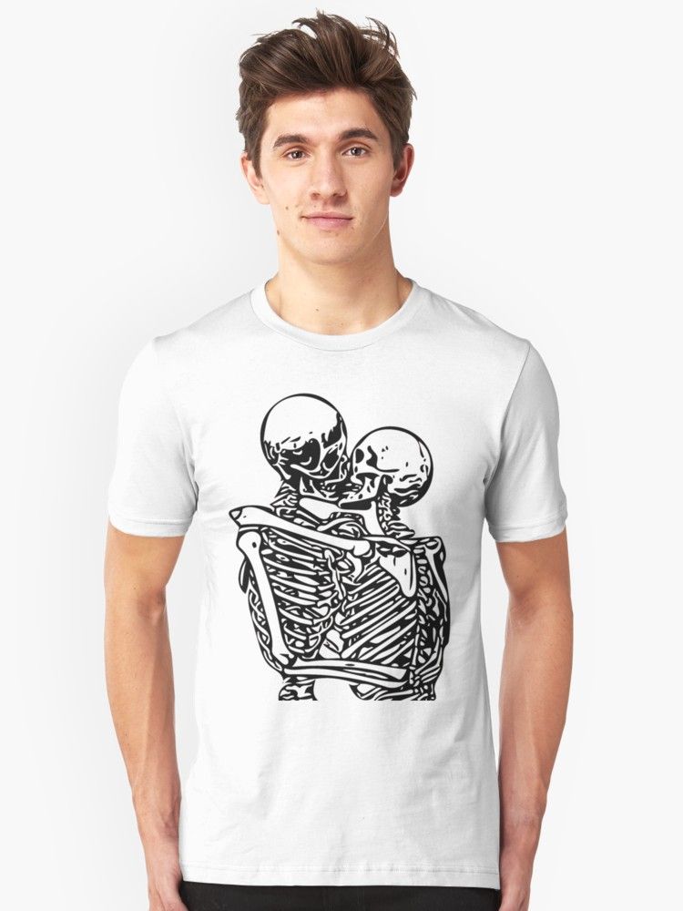 Kissing Skeleton T-Shirt - Merlscreations