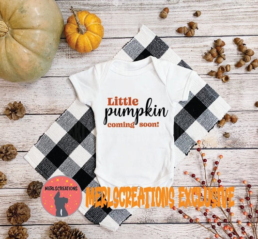 Little Pumpkin Coming Soon Onesie - Merlscreations