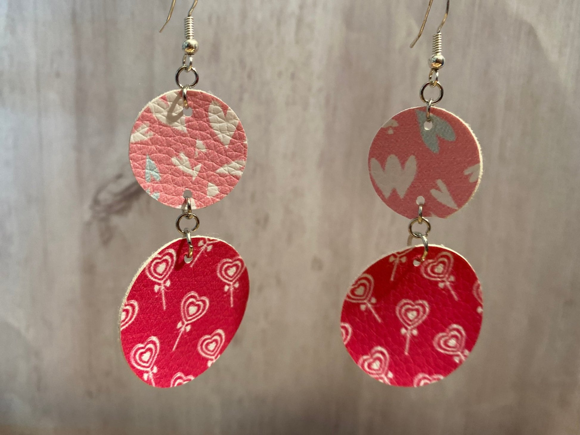 Pink Double Circle Dangle Earring - Merlscreations