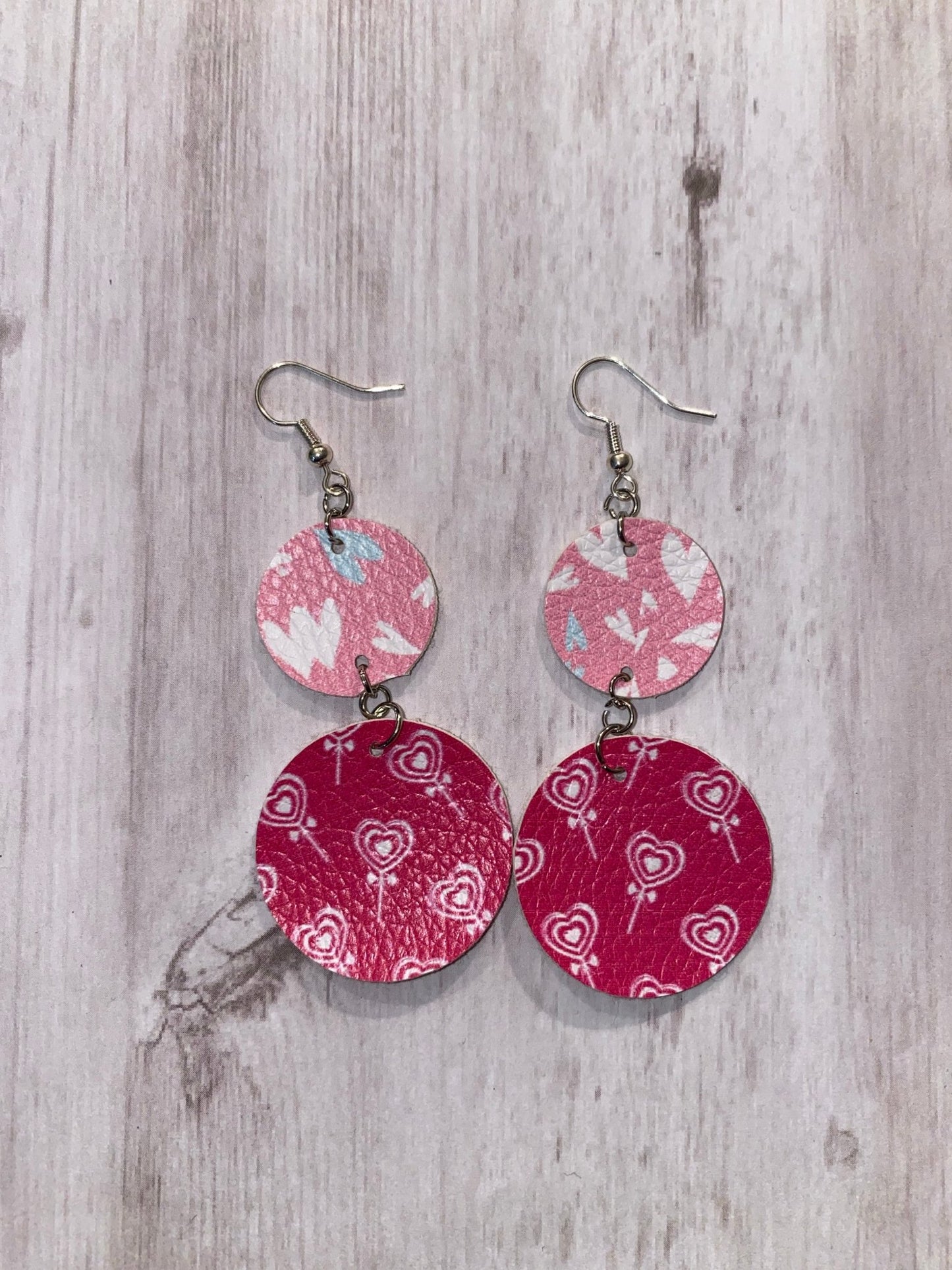 Pink Double Circle Dangle Earring - Merlscreations