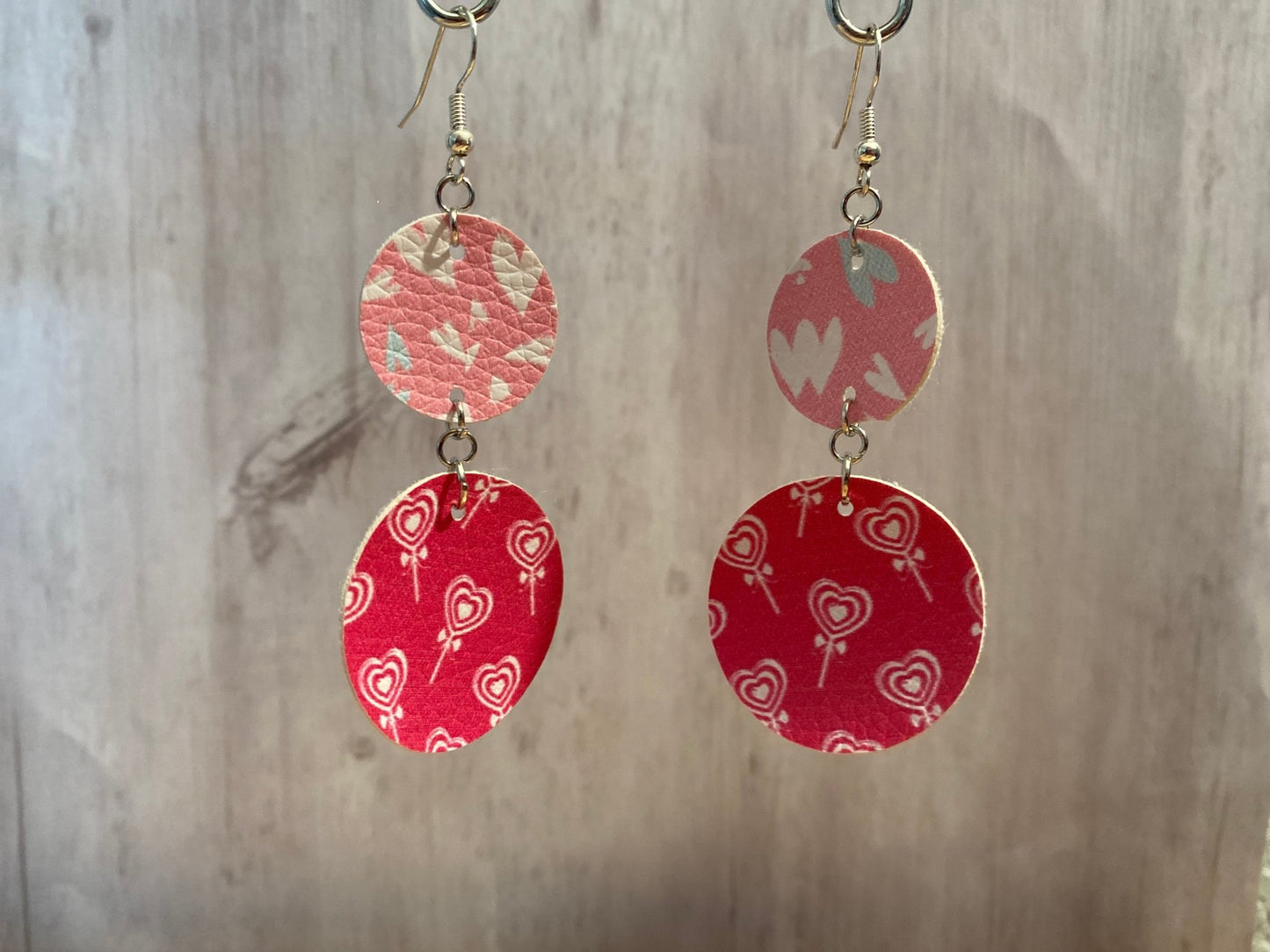 Pink Double Circle Dangle Earring - Merlscreations