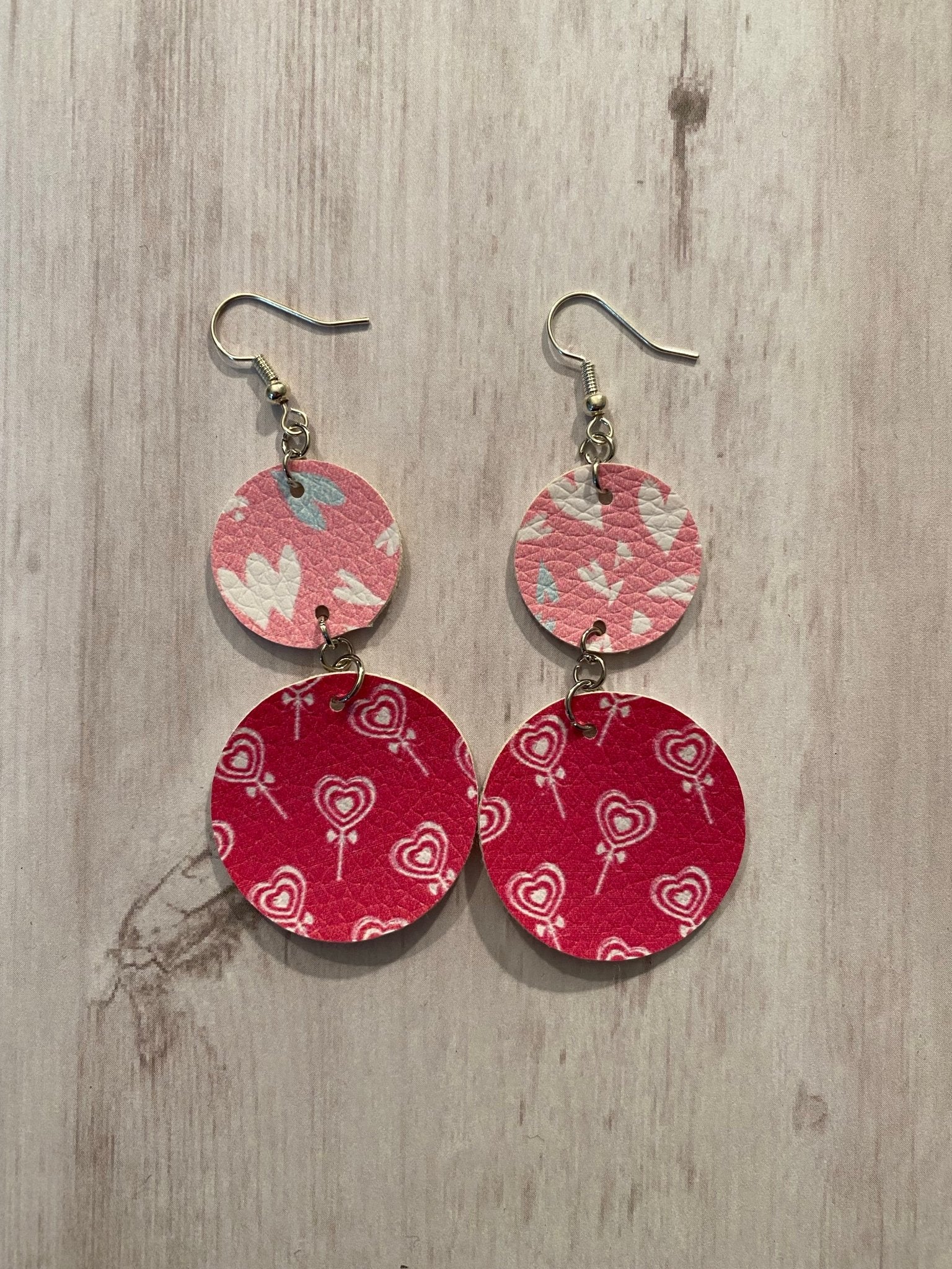 Pink Double Circle Dangle Earring - Merlscreations