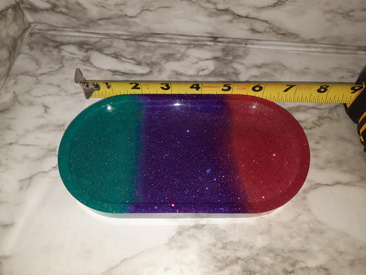 Pink Purple and Blue Tray - Merlscreations