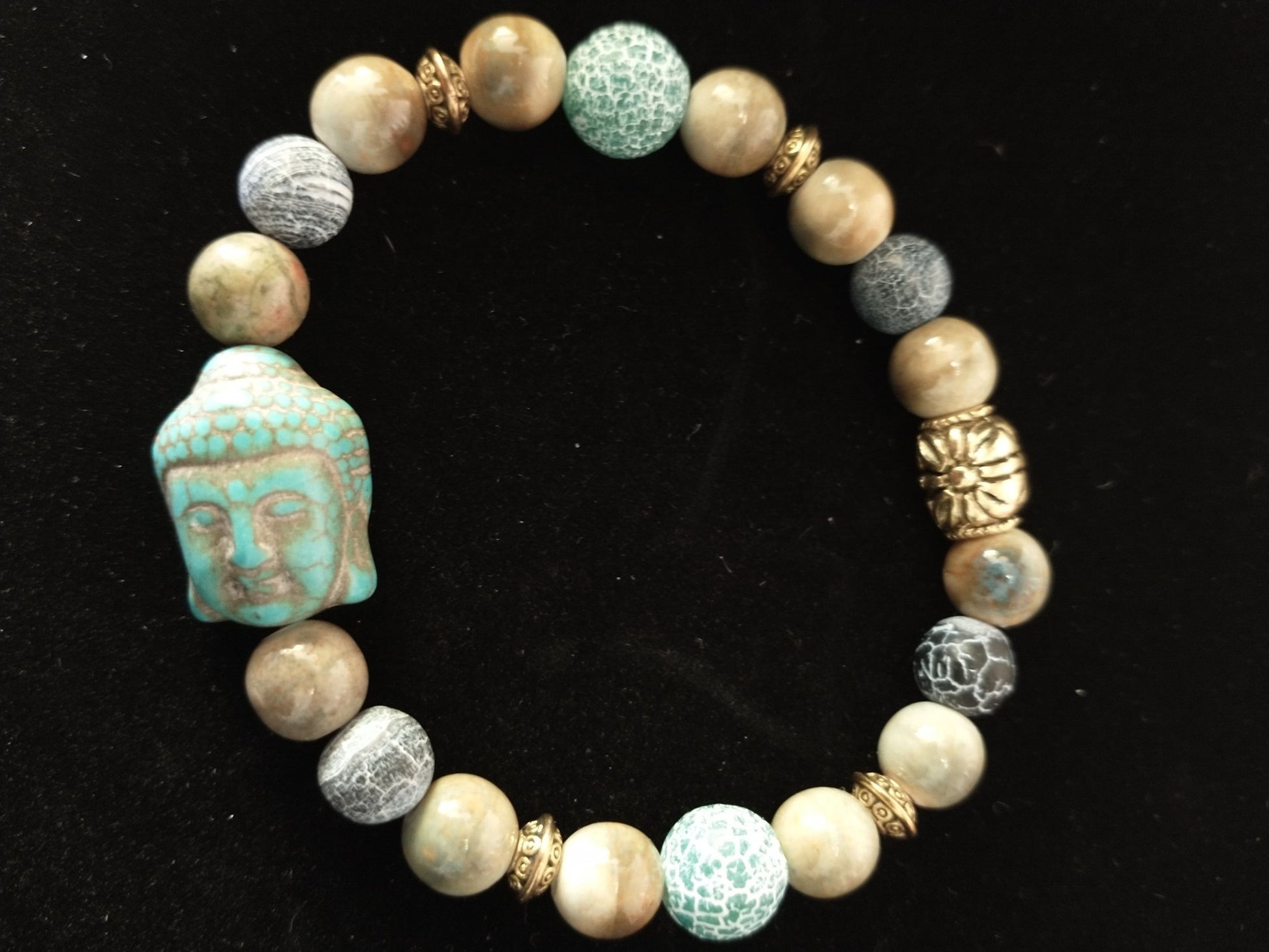 Teal Buddah Bracelet - Merlscreations