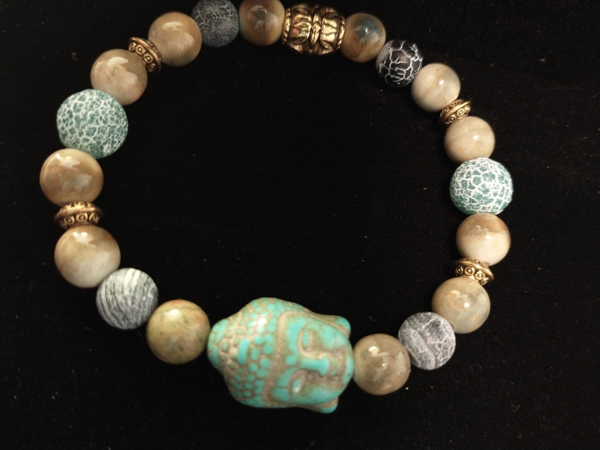 Teal Buddah Bracelet - Merlscreations