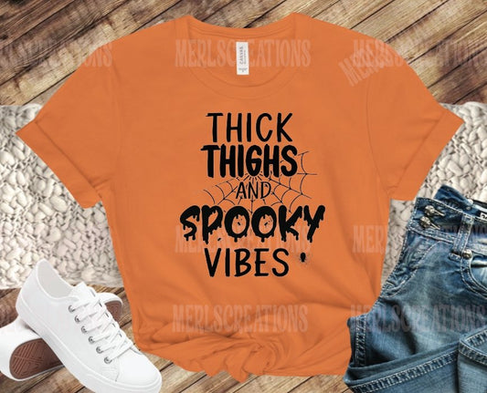 Thick Thighs and Spooky Vibes T-shirt - Merlscreations