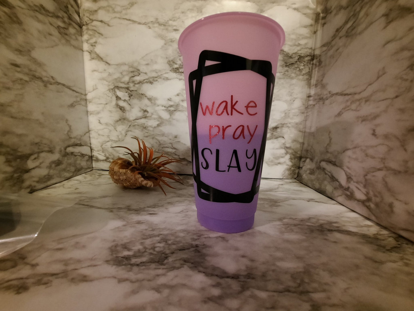 Wake Pray Slay Purple Color Changing Cup - Merlscreations